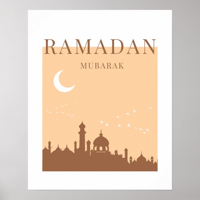 Póster Mezquita de Ramadán Mubarak moderna (Frente)