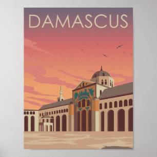 Póster Mezquita de Ummayad, Damasco, lugar de viaje famos