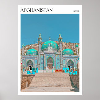 Póster Mezquita del Santuario Azul Sakhi en Kabul Afganis