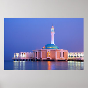 Póster Mezquita en el agua, Jeddah, Arabia Saudita Gran t
