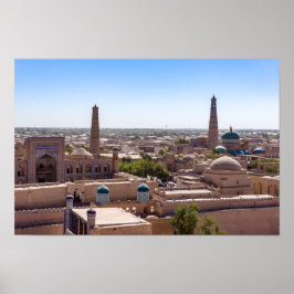 Póster Mezquita Islam Khodja y Citadel Kunya-ark - Khiva