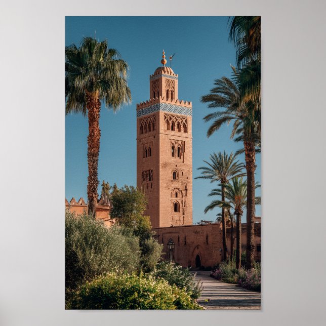 Póster Mezquita Koutoubia Marrakech - Arquitectura Marroq (Frente)