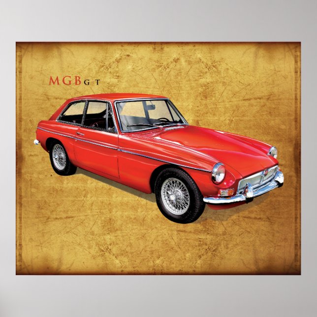 Póster MG MGBgt clásico británico Hardtop (Frente)