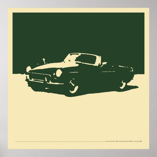 Póster MGB, 1971 - Green de la Carreras británica sobre l (Frente)