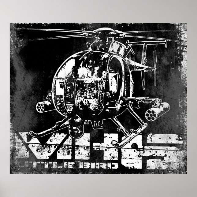 Póster MH-6 Pequeño Poster de aves (Frente)