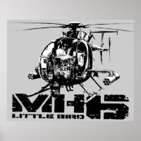 MH-6 Pequeño Poster de aves