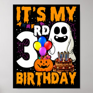 Póster Mi 3er cumpleaños, fiesta de Halloween de la Calab