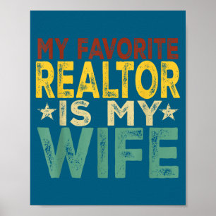 Póster Mi agente inmobiliario favorito mi esposa , hombre