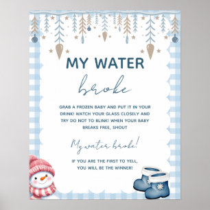 Póster Mi agua se rompió Invitación para juego de Baby Sh
