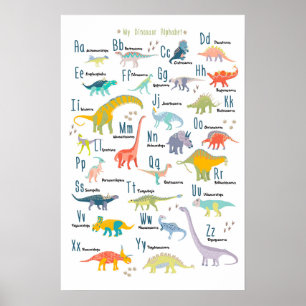 Póster Mi alfabeto de dinosaurios