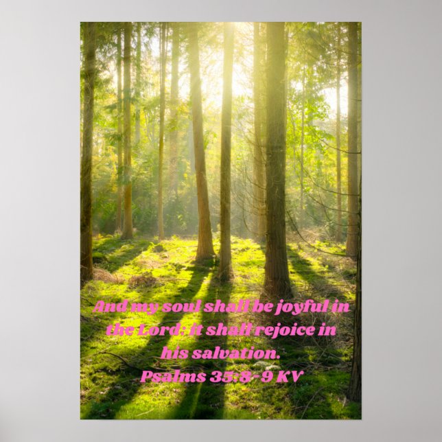 Póster Mi alma se alegrará, cita cristiana (Frente)