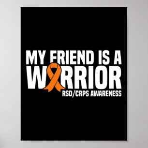 Póster Mi Amigo Es Un Guerrero Naranja Ribbon Rsdcrps Con