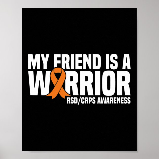 Póster Mi Amigo Es Un Guerrero Naranja Ribbon Rsdcrps Con (Frente)