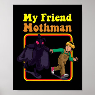 Póster Mi amigo Mothman Fun Retro Criptica Criaturas Mons