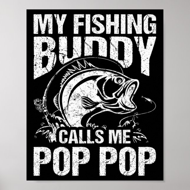 Póster Mi amigo pescador me llama Fiesta del Día del Padr (Frente)