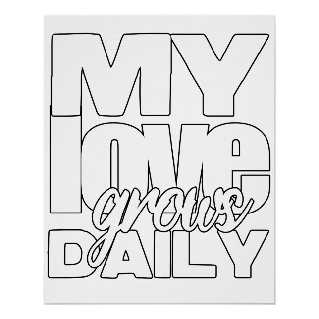 Póster Mi amor crece cada día (Anverso)