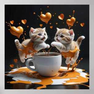 Póster Mi amor es una catástrofe cafetera