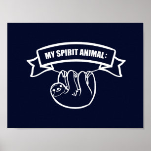 Póster Mi animal espiritual es una pereza. / Faultier. Lu