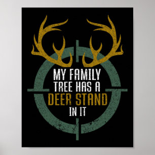 Póster Mi Árbol Familiar Tiene Una Postura De Venado En S