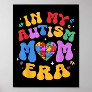 Póster Mi autismo mamá Autismo Conciencia Groovy Retro Vi
