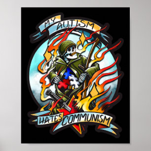 Póster Mi autismo odia el comunismo