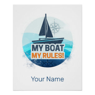 Póster Mi barco mis reglas para el capitán o la cosecha d