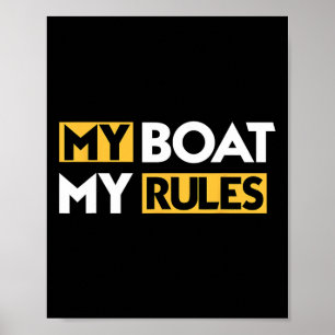 Póster Mi Barco Mis Reglas Velero Vela Navegación Capitán