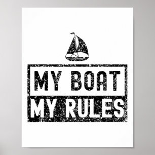 Póster Mi Barco Mis Reglas Yate Navegación Capitán Barco
