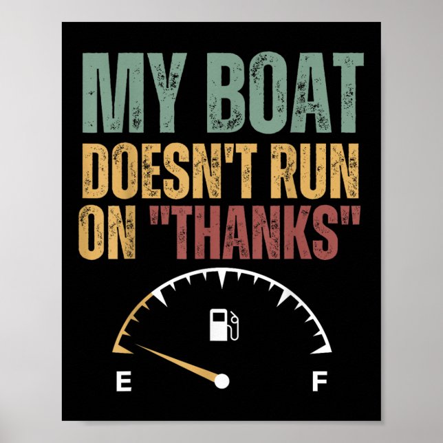 Póster Mi Barco No Funciona Gracias Capitán De Lancha Fu (Frente)