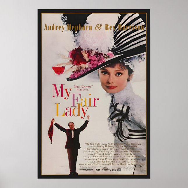 Póster Mi bella dama Retro Audrey Hepburn Rex Harrison (Frente)