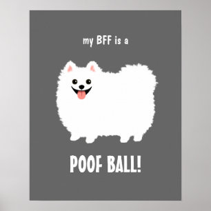 Póster Mi BFF es un POOF BALL Pomeranian - Personalizable