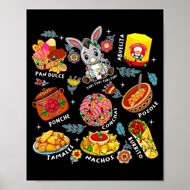 Póster Mi Burrito Sabanero Mexican Tuki Tuki Latino Xmas  (Frente)