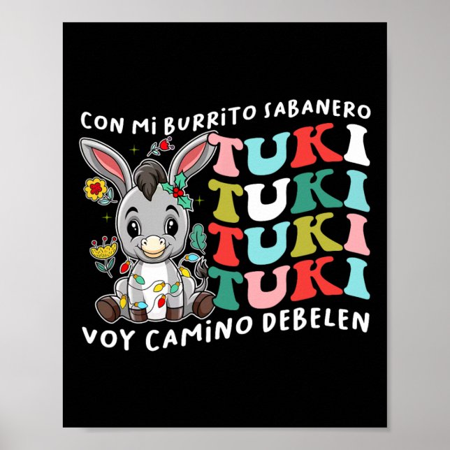 Póster Mi burrito Sabanero Tuki mexicano Tuki Donkey Lati (Frente)