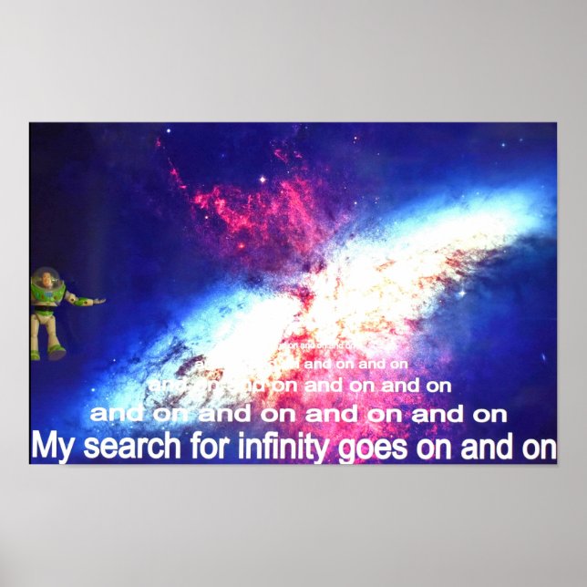 Póster Mi búsqueda de la infinitud continúa y continúa. (Frente)