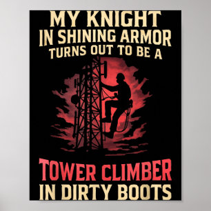 Póster Mi Caballero En Torre Divertida Subiendo Esposa Mu