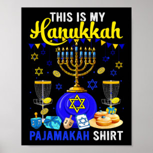 Póster Mi camisa de pijama de Hanukkah jugador de disco g