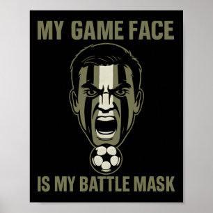 Póster Mi Cara de Juego es Mi Máscara Pequeña Camuflaje d