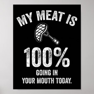 Póster Mi Carne Está 100% En Tu Boca Hoy Funny Bb