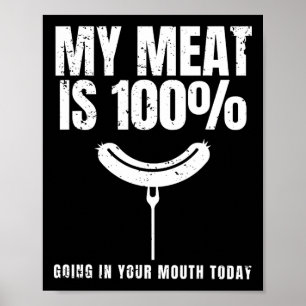 Póster Mi Carne Va 100% En Tu Boca Graciosa Chef Bbq