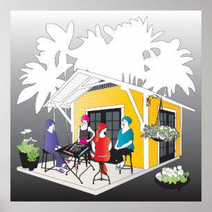 Póster Mi casa de campo Mah Jongg