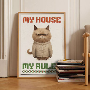 Póster Mi Casa Mis Reglas Decoración del Hogar, Ar