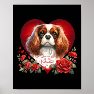 Póster Mi Cavalier es mi perro del día de San Valentín Ma