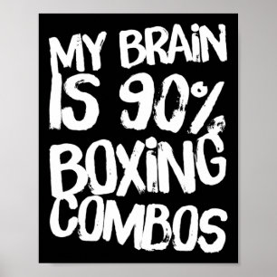 Póster Mi Cerebro Es El 90% Boxer De Boxeo Combos De Boxe
