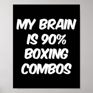 Póster Mi Cerebro Es El 90% Boxer De Boxeo Combos De Boxe