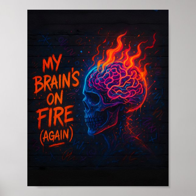 Póster Mi cerebro está en llamas (otra vez) (Frente)