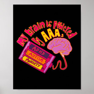 Póster Mi Cerebro Está Impulsado Por La Ansiedad Del Auti