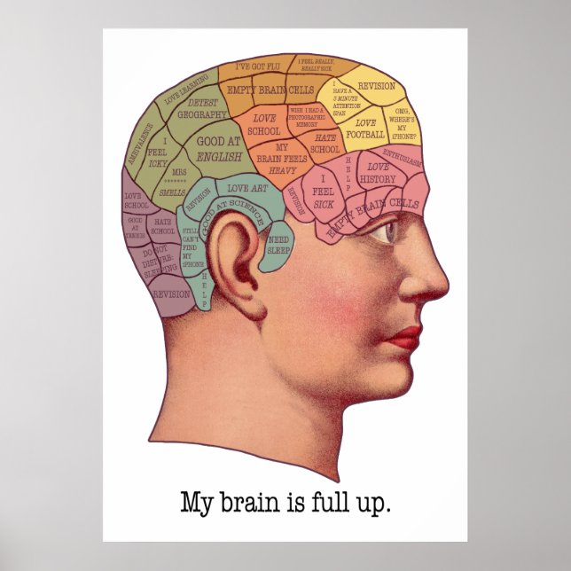 Póster Mi cerebro está lleno (Frente)