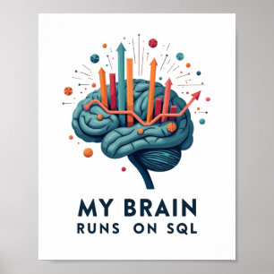 Póster Mi cerebro se ejecuta en SQL - Equipo de datos