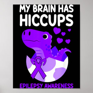 Póster Mi cerebro tiene hipos Epilepsia de la cinta púrpu