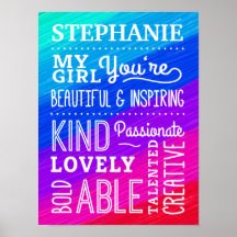 Mi Chica Poster de Felicitaciones Increíbles